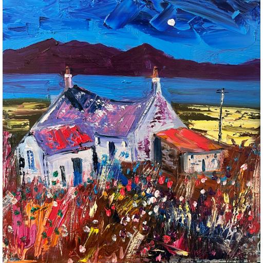 Evening Light,  Portencross with Arran
