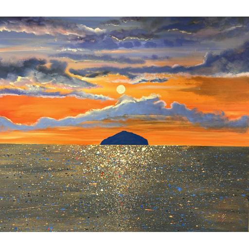 Glowing Sunset, Ailsa Craig