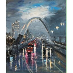 Rainlight on the Squinty Bridge, original oil painting by Michael Murphy Scottish Artist.jpeg