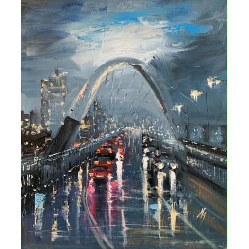 Rainlight on the Squinty Bridge, original oil painting by Michael Murphy Scottish Artist.jpeg