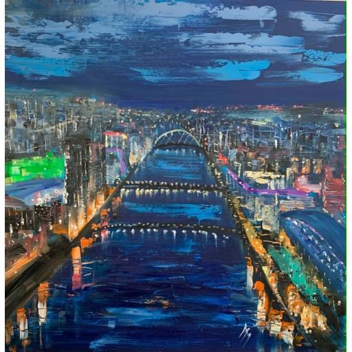 Electric Clyde Glasgow original oil painting by Michael Murphy