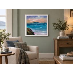 Summer Romance, Arran original Scottish landscape painting framed