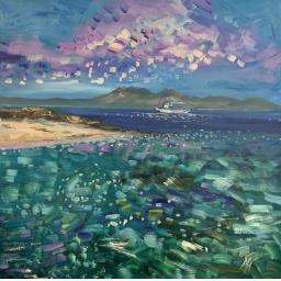 Mosaic Light, Arran seascape painting by Scottish artist Michael Murphy