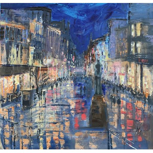 A Feeling for Buchanan Street by Michael Murphy, showing rain-washed Buchanan Street in Glasgow 
